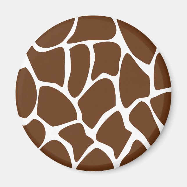 Aimant Motif d'impression Giraffe en Brown foncé. (Devant)