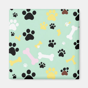 Aimant Motif d'Os d'Empreintes de Patte de Chien