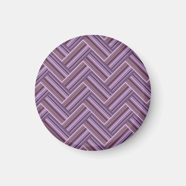 Aimant Motif double tissage Mauve stripes (Devant)