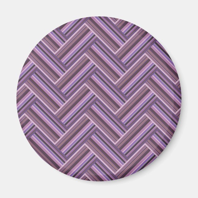 Aimant Motif double tissage Mauve stripes (Devant)