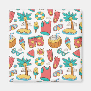 Aimant motif drôle vacances d'été plage