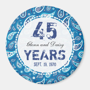 Aimant Motif du 45e anniversaire du Mariage Sapphire Pais