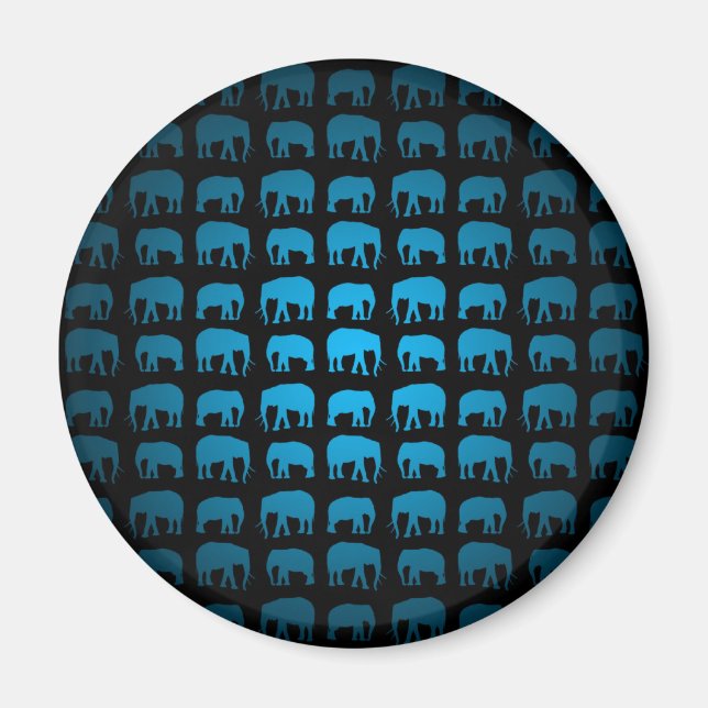 Aimant Motif Éléphant Bleu (Devant)
