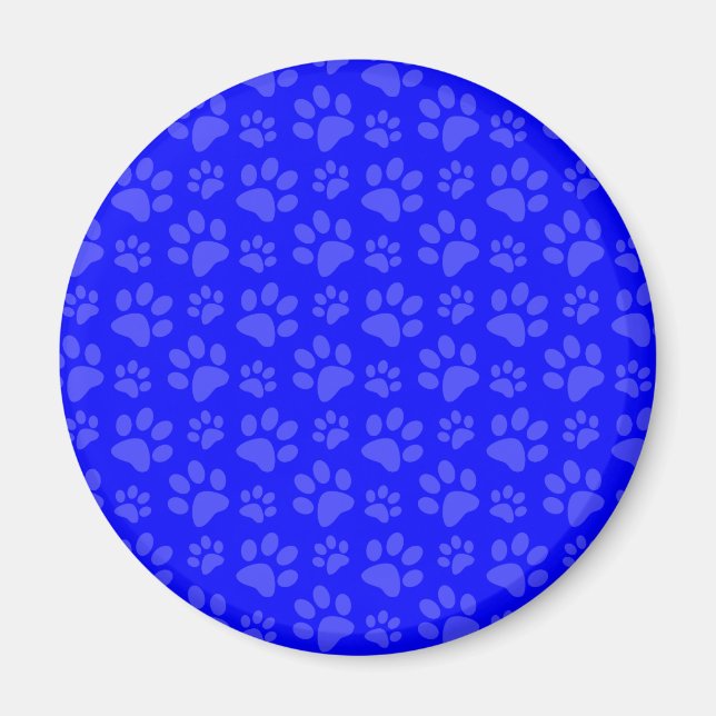 Aimant Motif empreinte de patte de chien bleu Neon (Devant)
