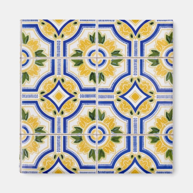 Aimant Motif en carreaux clairs, Portugal (Devant)