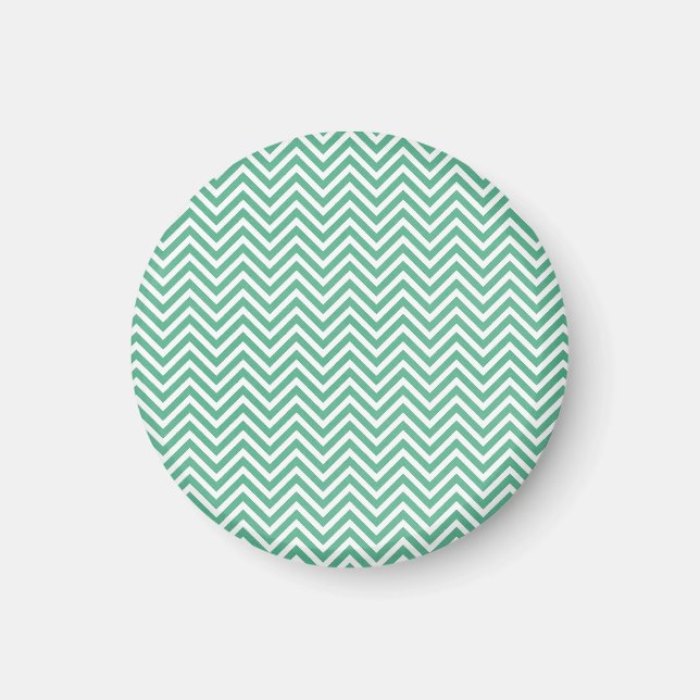 Aimant Motif en chevron vert et blanc (Devant)