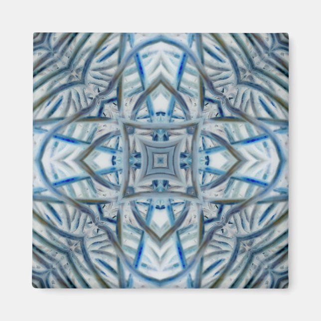 Aimant Motif en cristal bleu hiver (Devant)