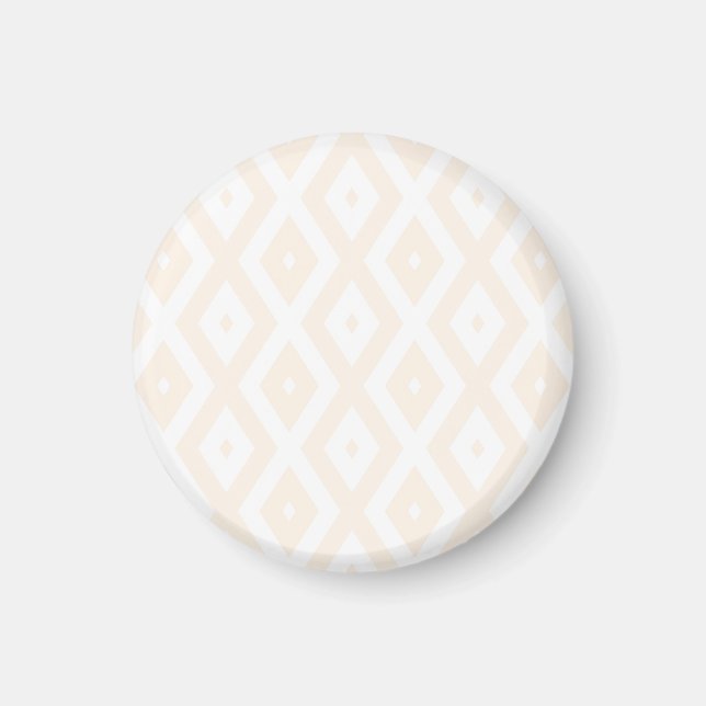 Aimant Motif en diamant beige et blanc (Devant)