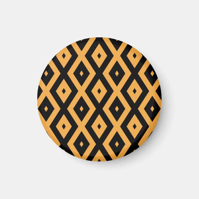 Aimant Motif en diamant jaune et noir (Devant)