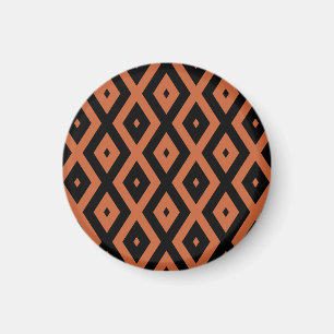 Aimant Motif en diamant orange et noir