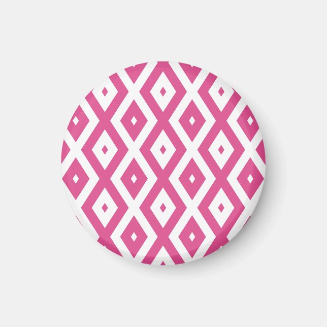 Aimant Motif en diamant rose et blanc (Devant)