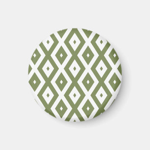 Aimant Motif en diamant vert et blanc