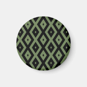 Aimant Motif en diamant vert olive et noir