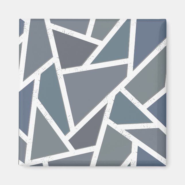 Aimant Motif en mosaïque gris bleu (Devant)