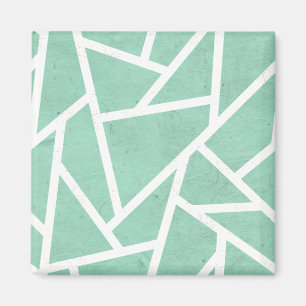Aimant Motif en mosaïque verte et blanche