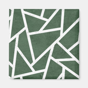 Aimant Motif en mosaïque verte et blanche