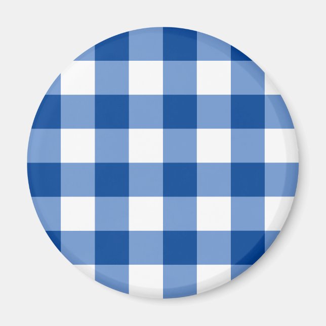 Aimant Motif en vichy bleu (Devant)