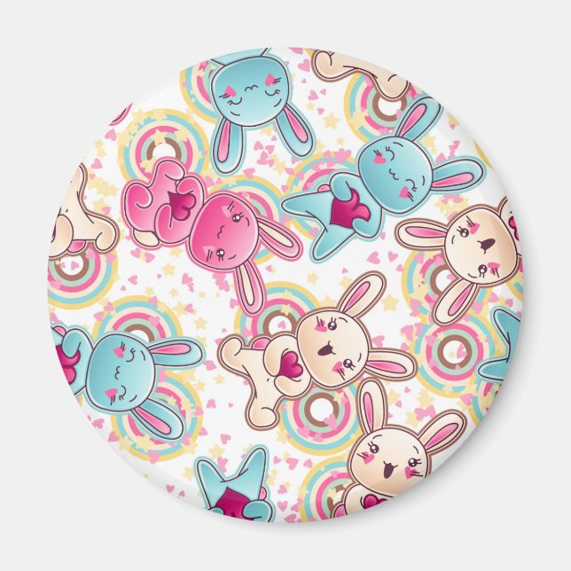 Aimant Motif enfant Kawaii avec des Doodles mignons (Devant)