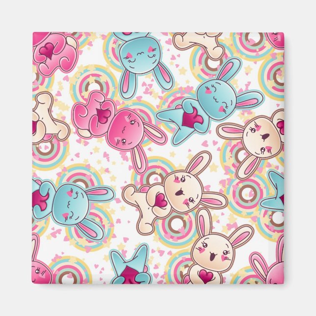 Aimant Motif enfant Kawaii avec des Doodles mignons (Devant)