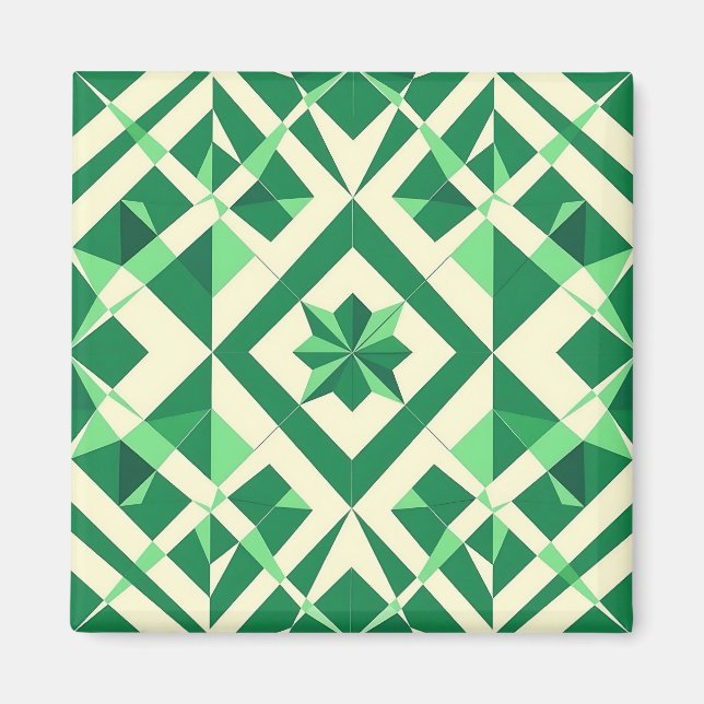 Aimant Motif étoile géométrique vert émeraude (Devant)