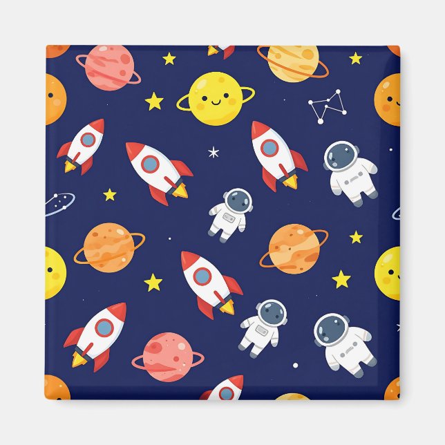 Aimant Motif Explorateur Spatial Mignon pour Enfants (Devant)