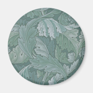 Aimant Motif feuille d'acanthe bleu sarcelle de William M