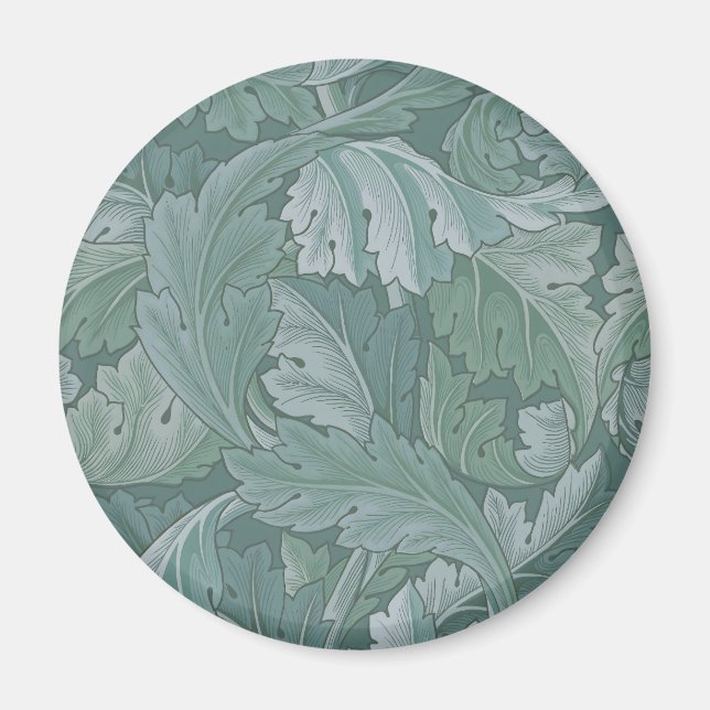 Aimant Motif feuille d'acanthe bleu sarcelle de William M (Devant)