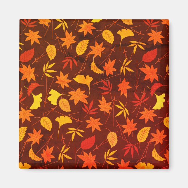 Aimant Motif Feuilles d'automne (Devant)