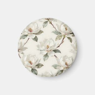 Aimant Motif Fleur de Magnolia Douce et Neutre