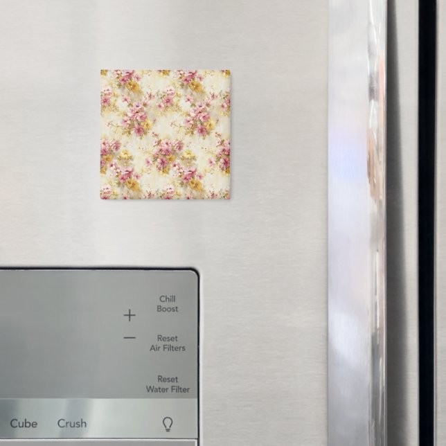 Aimant Motif floral à l'aquarelle vintage (In situ (réfrigérateur))