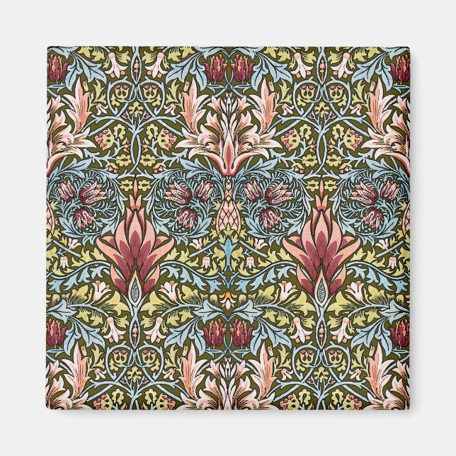 Aimant Motif floral à tête de serpent de William Morris (Devant)