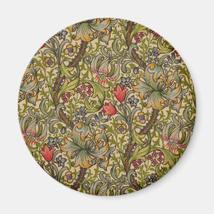 Aimant Motif floral antique Lily dorée de William Morris