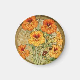 Aimant Motif floral Art Nouveau de capucine