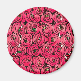 Aimant Motif floral Art Nouveau de rose de Rennie Mackint