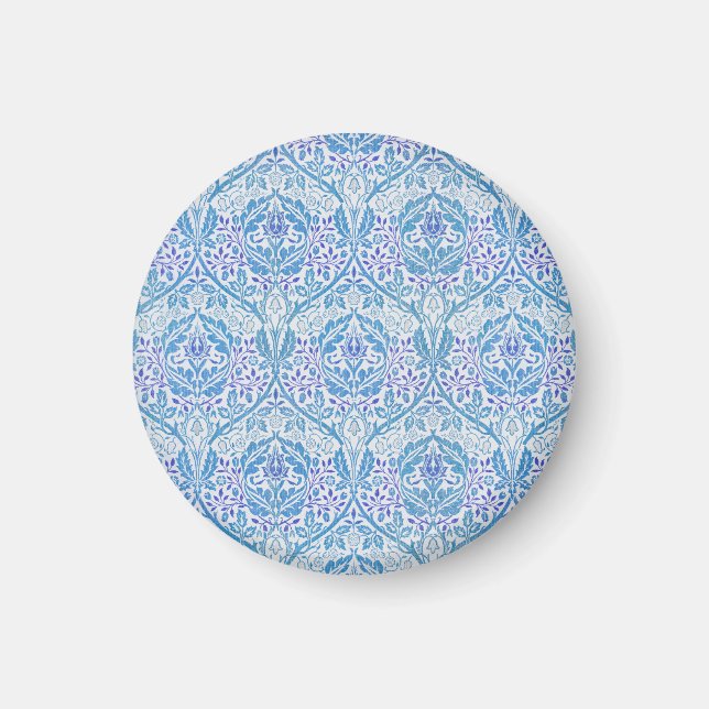Aimant Motif floral bleu élégant (Devant)