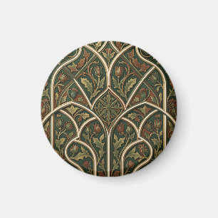 Aimant Motif floral Chardon Victorien Vert foncé