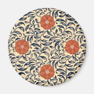 Aimant Motif floral de pivoine chinoise Art nouveau vinta
