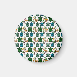 Aimant Motif Floral de Tortue de Mer Tropicale Océan Cô