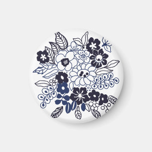 Aimant Motif floral dessiné à la main