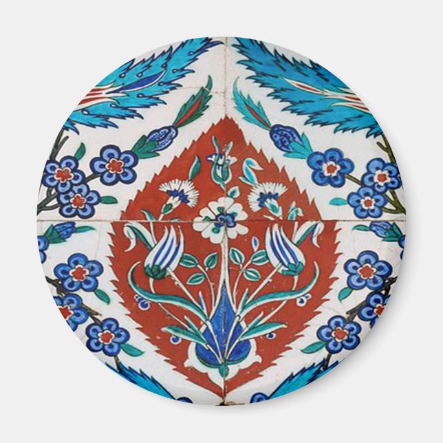 Aimant Motif floral en céramique turque (Devant)