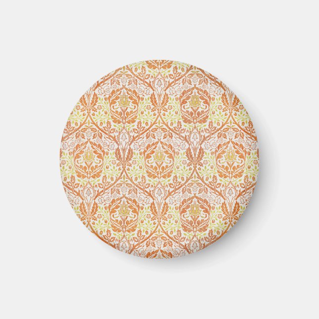 Aimant Motif floral orange élégant (Devant)