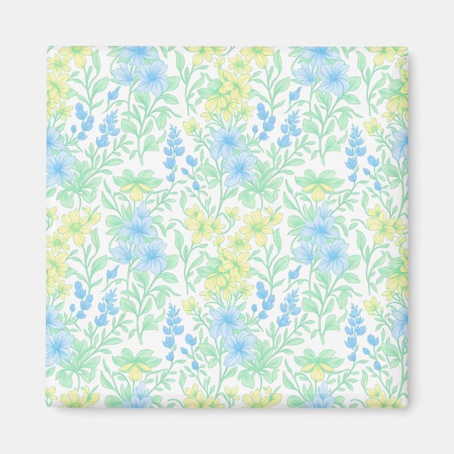 Aimant Motif floral pastel frais (Devant)