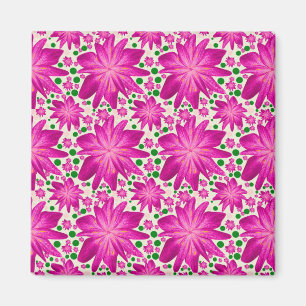 Aimant Motif floral rose vif sans couture 