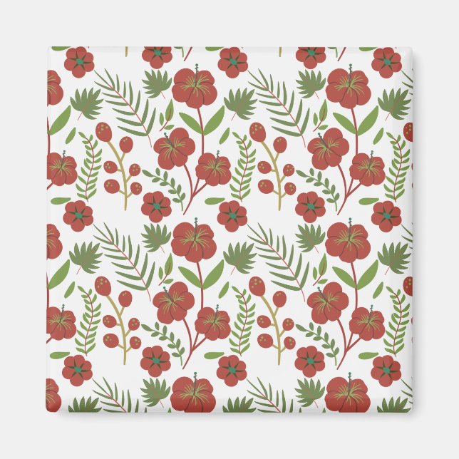 Aimant Motif floral rouge sans couture sur arrière - plan (Devant)