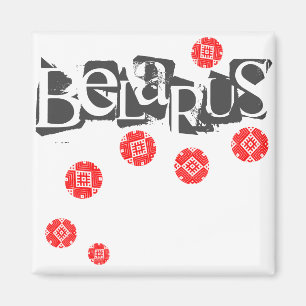 Aimant Motif folklorique de lettres funky Magnét Belarus 