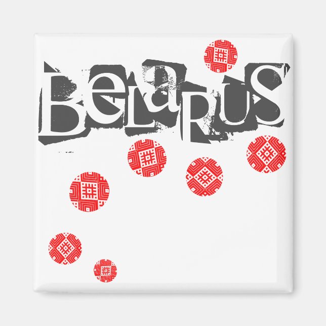 Aimant Motif folklorique de lettres funky Magnét Belarus  (Devant)