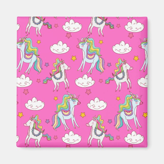 Aimant Motif Funny Unicorn mignonne (Devant)