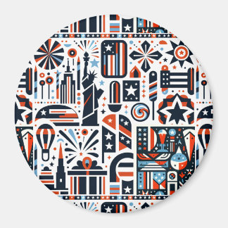 Aimant Motif Génératif du 4 Juillet