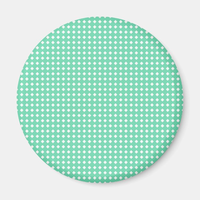 Aimant Motif géométrique blanc simple Mint vert (Devant)