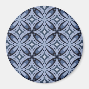 Aimant Motif géométrique bleu de style rétro